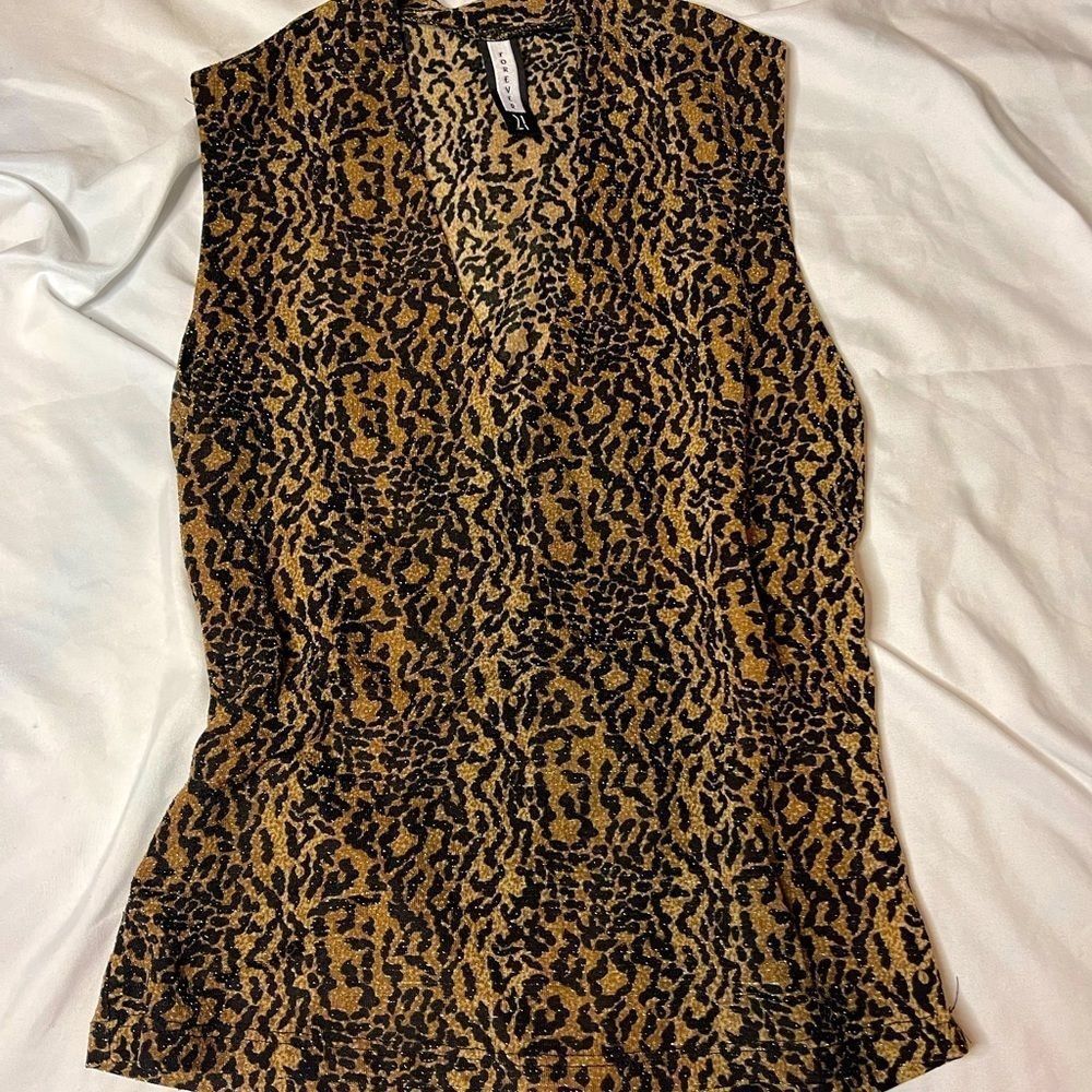 Vintage forever 21 Leopard print sparkly top